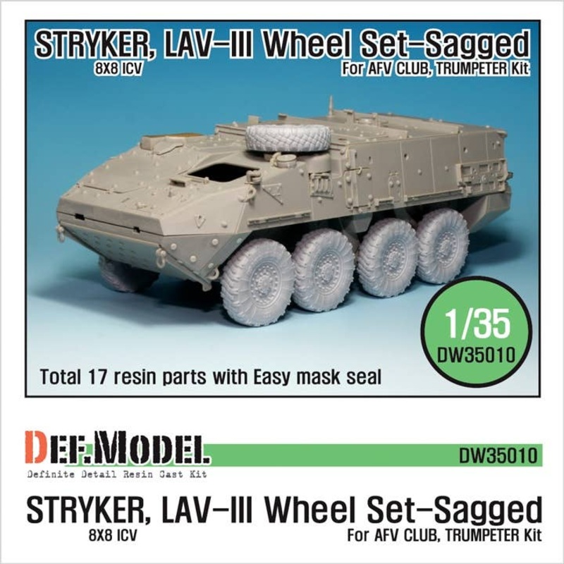 1/35 Stryker/LAV-III Mich. XML Sagged Wheel Set (AFV Club, Trumpeter)