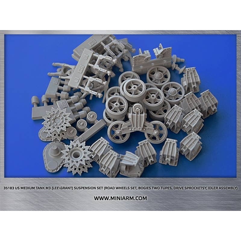 1/35 US Medium Tank M3 (Lee/Grant) Suspension Set (Road Wheels Set, Bogies Two Tupes, Drive Sprocketsy, Idler Assembly)