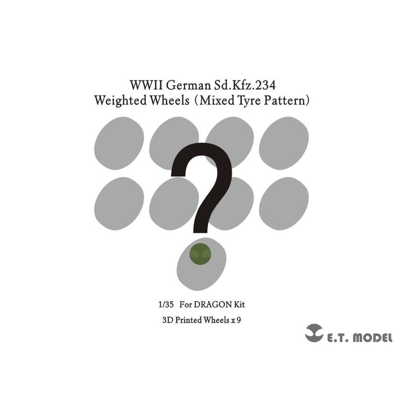 1/35 WW.II Germany Sd.Kfz.234 Weighted Wheels mixed Type Pattern (3D)