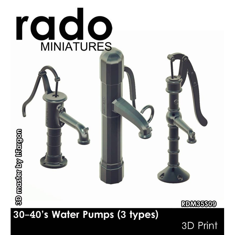 1/35 1930s-40s hand pump (3 types 3D printed)