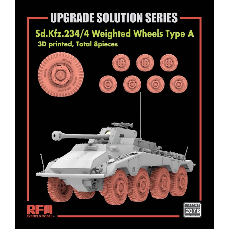 1/35 3D PRINTED ROAD WHEELS Type A  FOR SD.KFZ.234/4 , 8PCS
