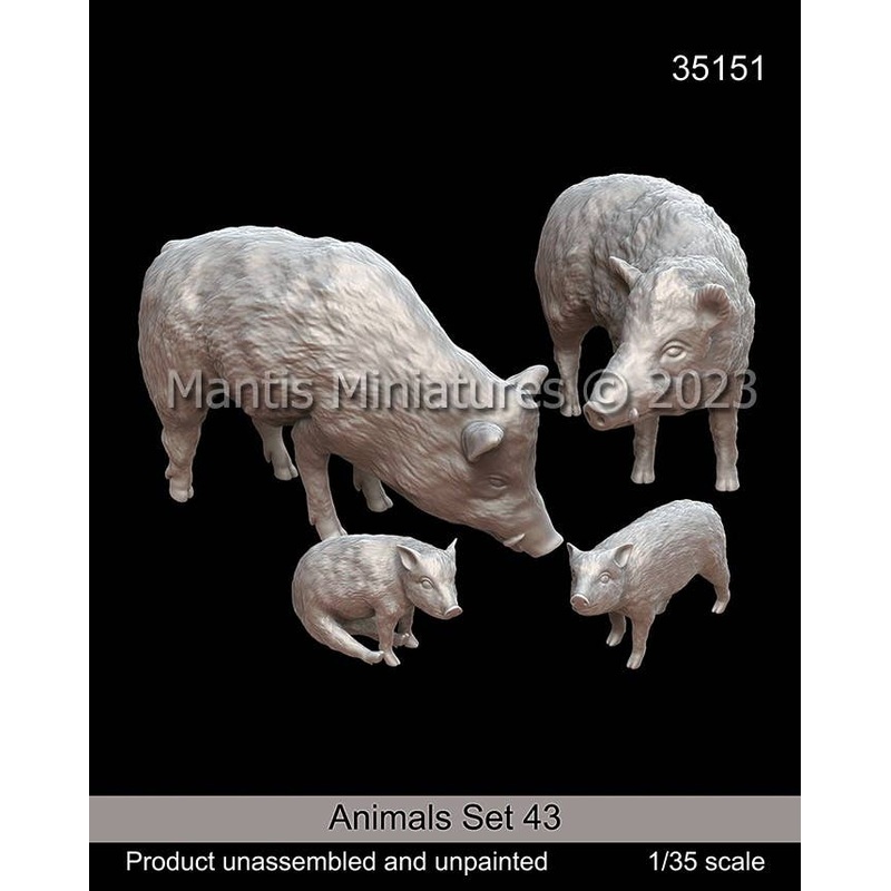 1/35 Animal Set 43 Boar Parent and Child