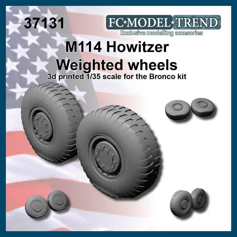 1/35 Current Use USA M114 155mm Howitzer Self-weight Deformation Tire Wheel (2pcs)