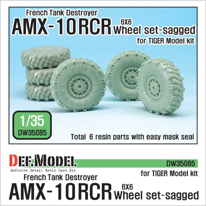1/35 French AMX-10 RCR Tank Destroyer 6x6 Sagged Wheel Set (Tiger model)
