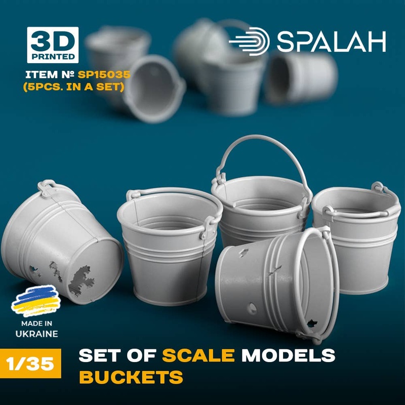 1/35 Set of scale models Buckets, (5 pcs)