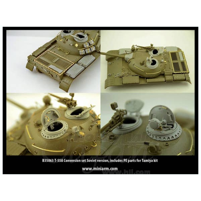 1/35 T-55A Conversion Set Soviet Version Includes PE Parts (for Tamiya)