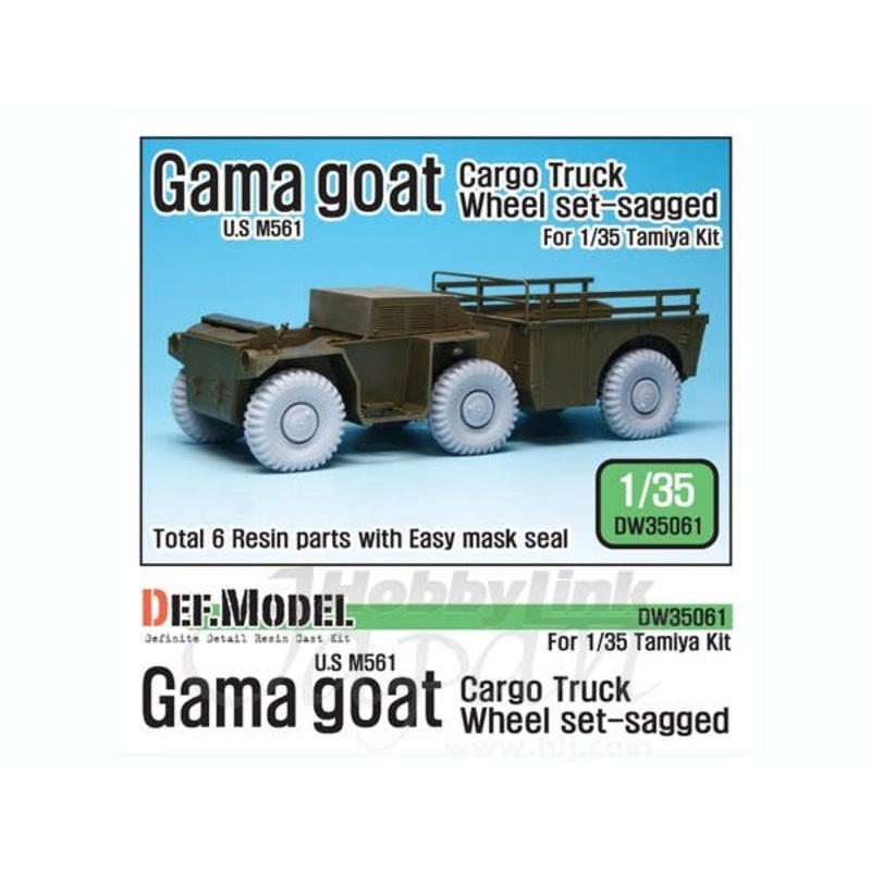 1/35 US M561 Gama Goat Cargo Truck Sagged Wheel Set (for Tamiya)