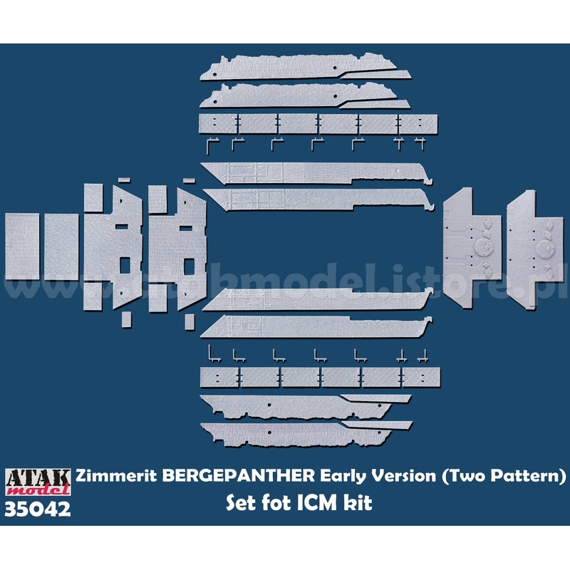 1/35 WWII Germany Berge Panther Recovery Tank Zimmerit Set for Early Type (for ICM)