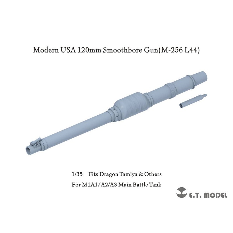 Current American M1A1/A2/A3 Abrams main battle tank 120mm M256 L/44 smoothbore gun barrel (for Dragon/Tamiya, etc.)