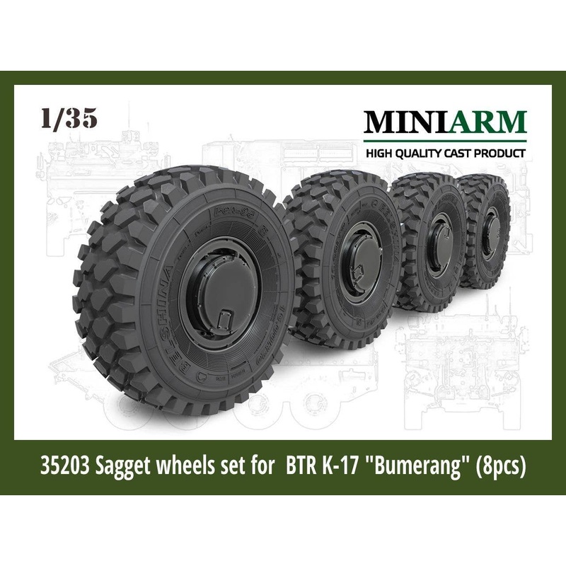 1/35 BTR K-17 Bumerang Sagged Wheel Set
