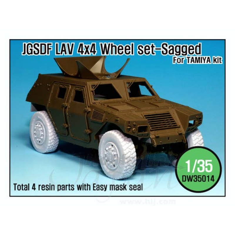 1/35 JGSDF LAV 4x4 Wheel Set Sagged (for Tamiya)