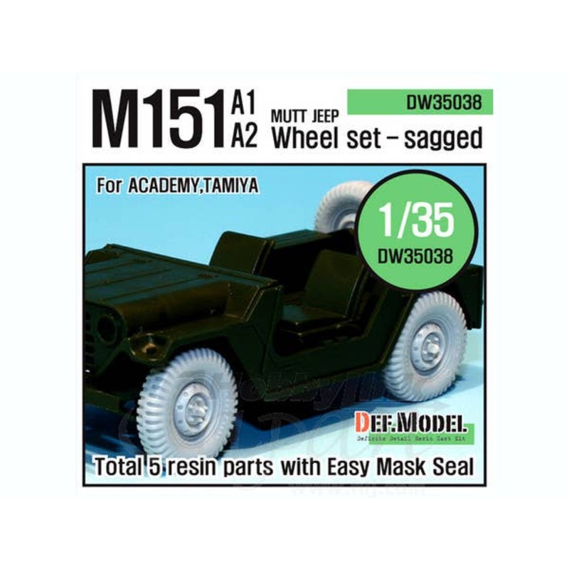 1/35 U.S M151 Jeep Sagged Wheel Set (Tamiya/Academy)