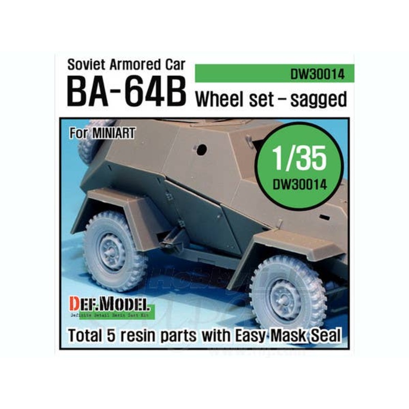 1/35 WW2 Russian BA-64B Armored Car Wheel Set (Miniart)