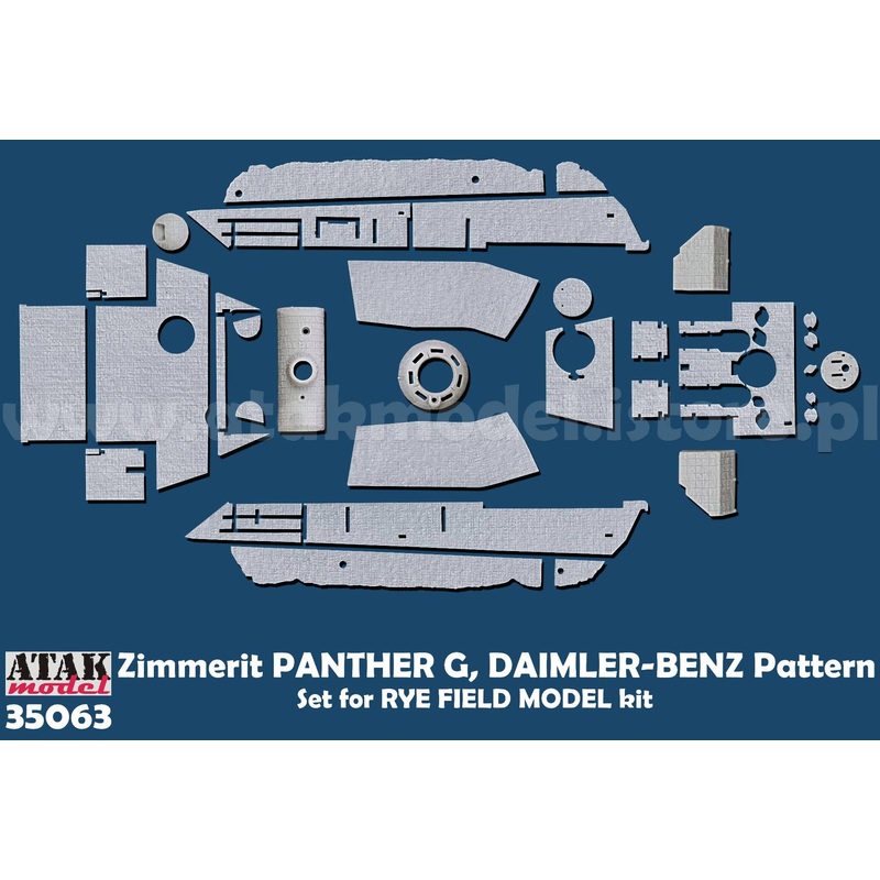 1/35 WWII Germany Panther Tank Type G Zimmerit Set for Daimler-Benz (for Rye Field Model)