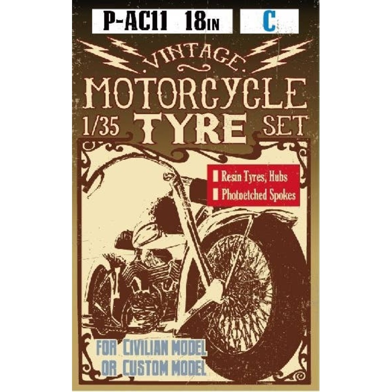 1/35 18inch Vintage Motorcycles Tire for civilian type C