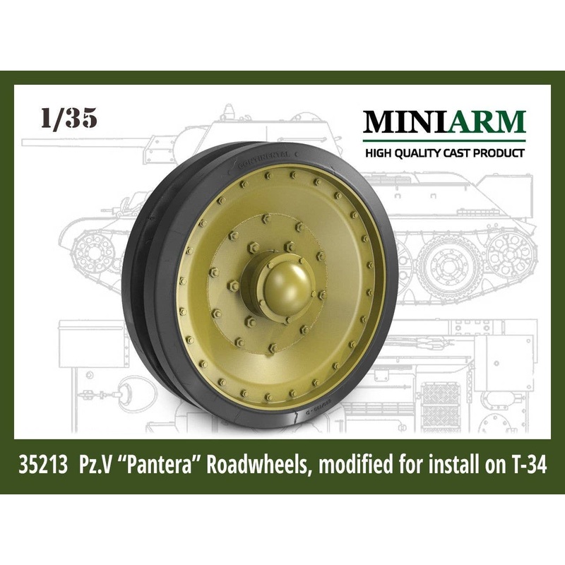 1/35 WW.II Russia / USSR Hybrid Panther Wheelset for T-34 (for Zvezda/Dragon/Miniart)