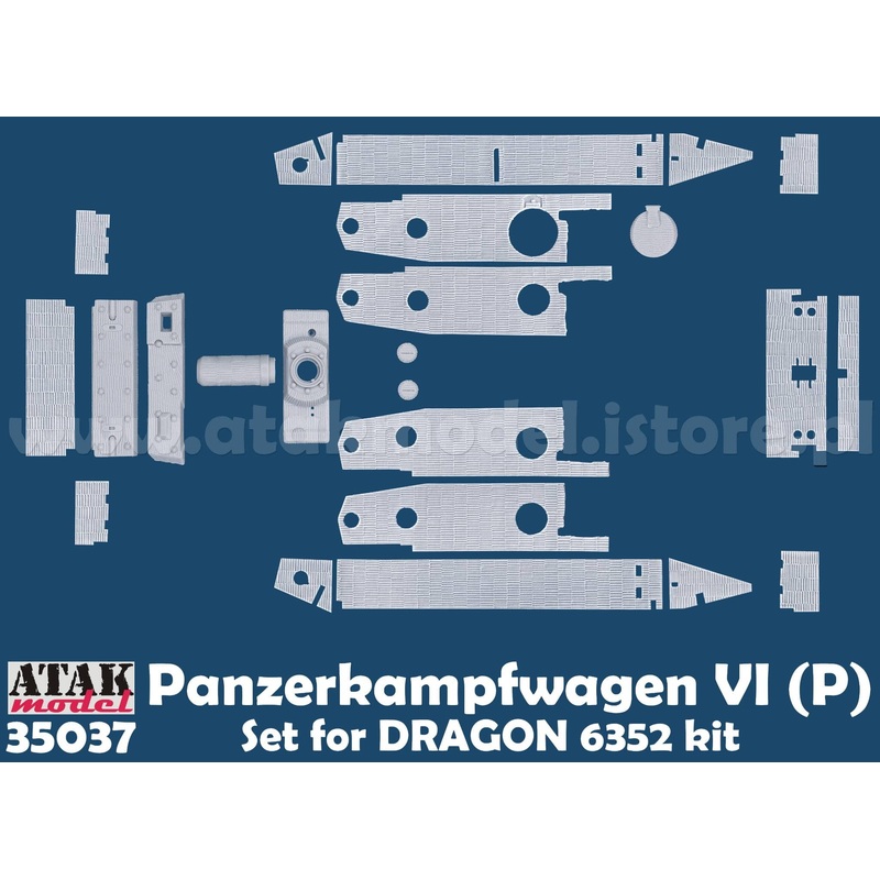 1/35 WWII Germany Zimmerit Set for Porsche Tiger Heavy Tank (for Dragon 6352)