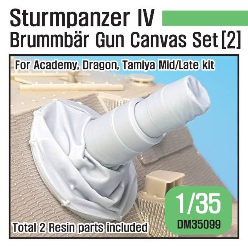 1/35 WWII Sturmpanzer IV Brummbar Mid/Late Canvas Cover Set (2) (for Academy/Dragon/Tamiya)