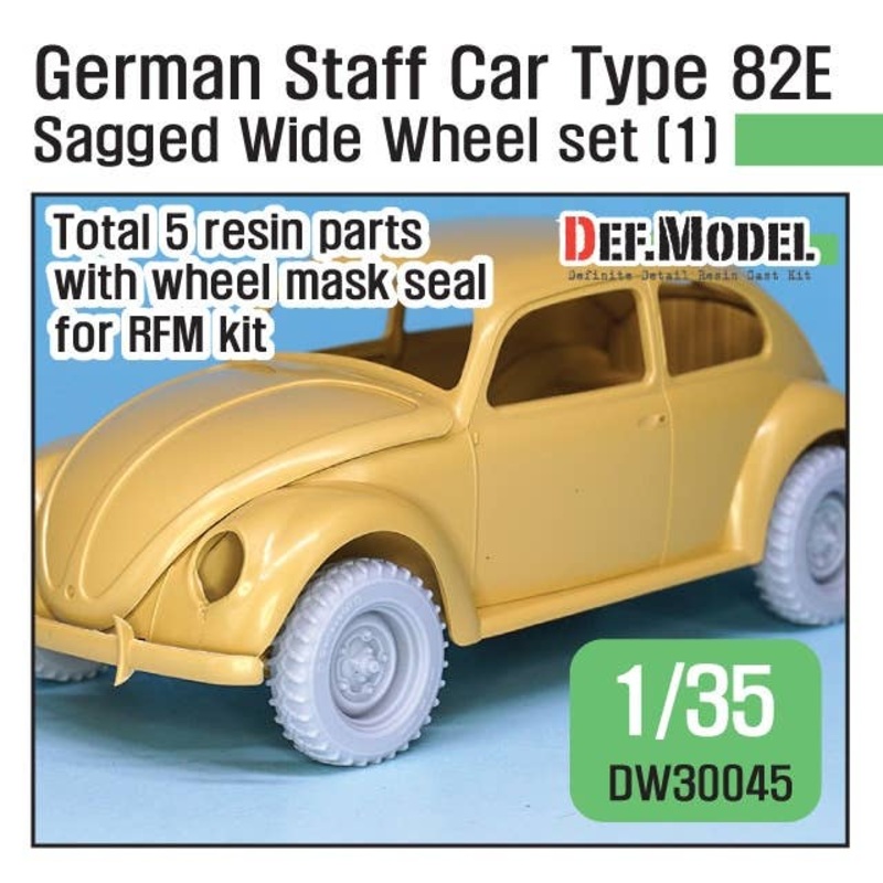 WWII German Staff Car Type 82E Wide(contienetal) Wheel Set (for RFM 1/35)