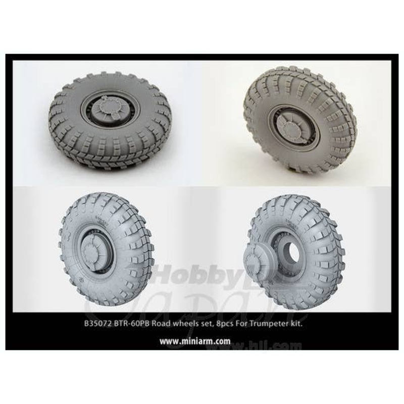 1/35 BTR-60PB Road Wheels Set 8pcs (for Trumpeter)