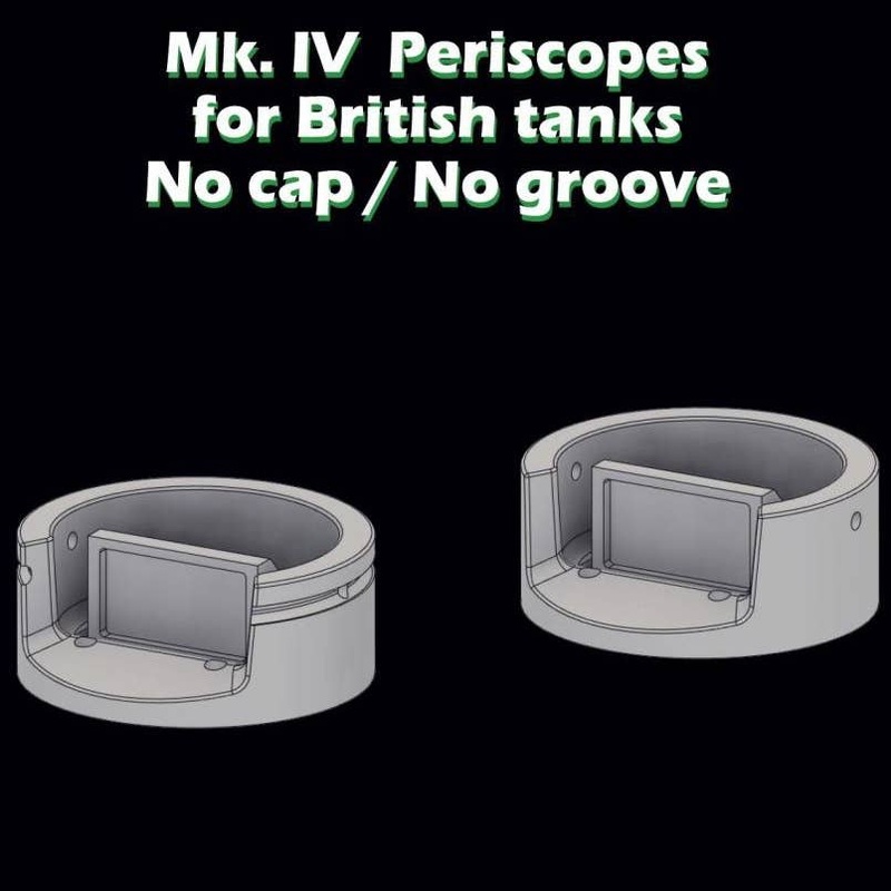 1/35 Mk.IV Periscopes for British tanks - no cap/no groove