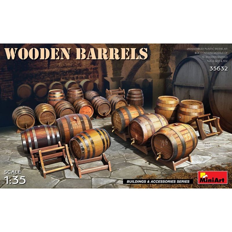 1/35 Wooden Barrel Set (18 Pieces)