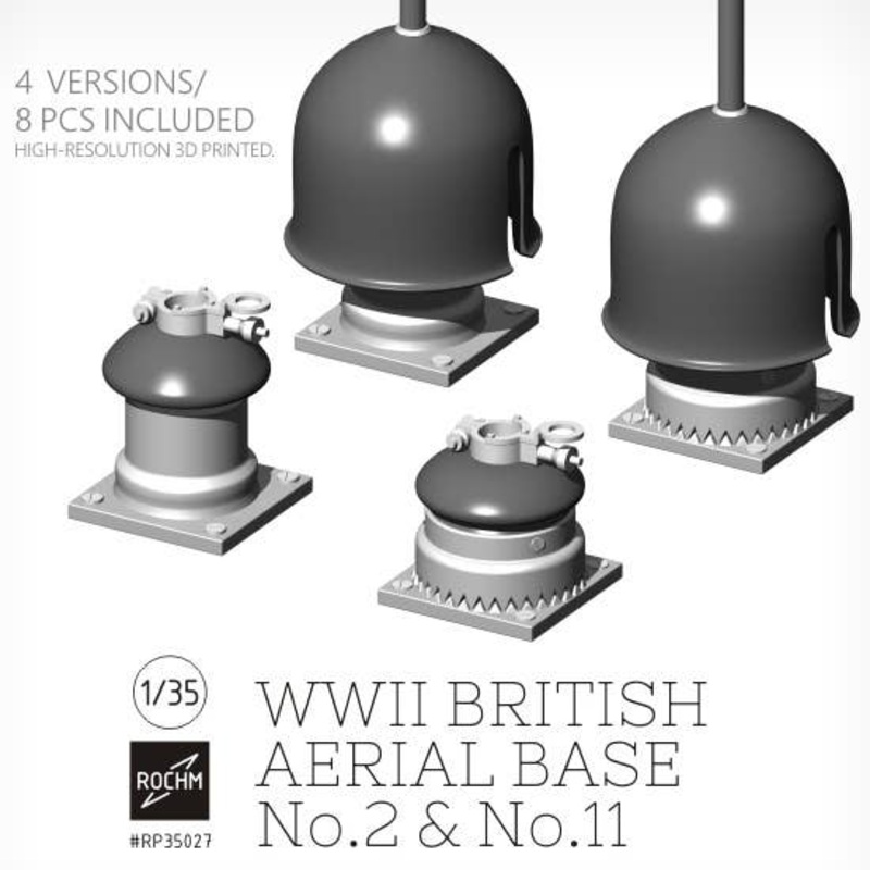 1/35 WW.II British Army British Army Antenna Base Set No.2 / No.11 (4 Versions) 8pcs
