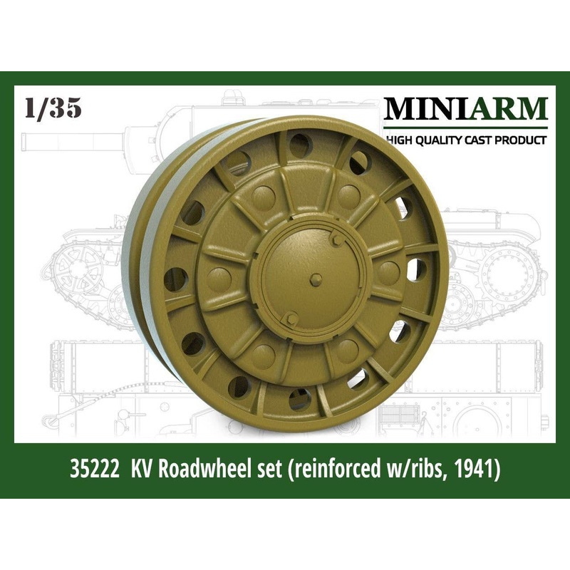 1/35 WW.II Russia Wheel Set for KV Tanks 1941 Ribbed Opening Specification
