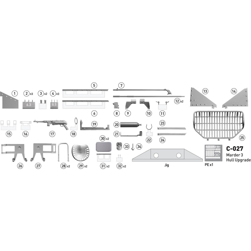 1/35 WWII German Marder III Anti-tank Self-propelled Gun 7.62cm Pak36 Equipped Body Upgrade Set (for Tamiya MM248)