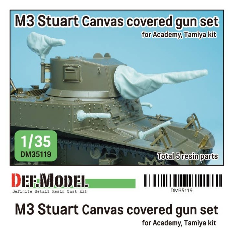 1/35 WWII US M3 Stuart Canvas Covered Gun Set (for Academy, Tamiya)