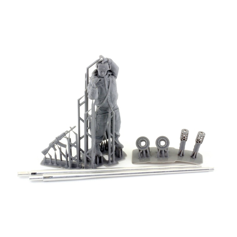 1/35 ZSU-57-2 SPAAG 57mm Barrel with figure (for Trumpeter)