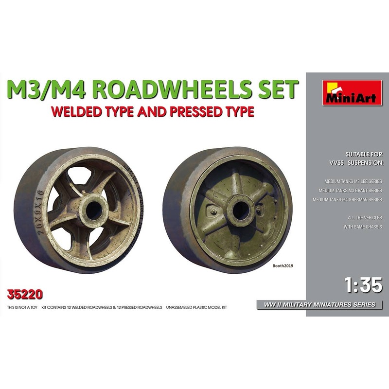1/35 M3/M4 Roadwheels Set. Welded Type And Pressed Type