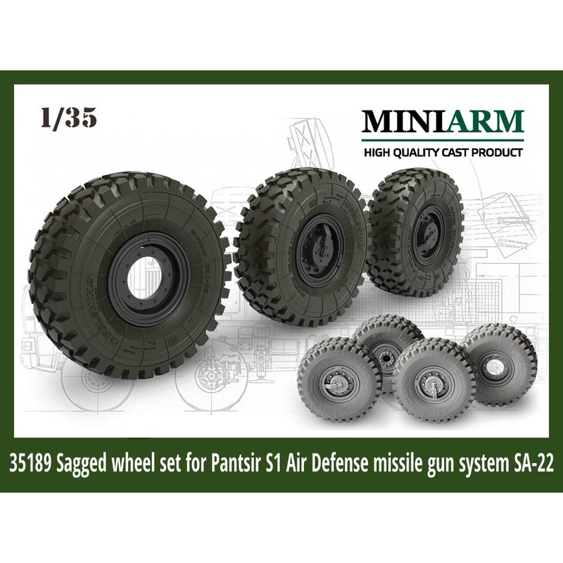 1/35 Sagged Wheel Set for Pantsir S1 Air Defense Missile Gun System SA-22 (for Tiger Model/MENG Model/Trumpeter)