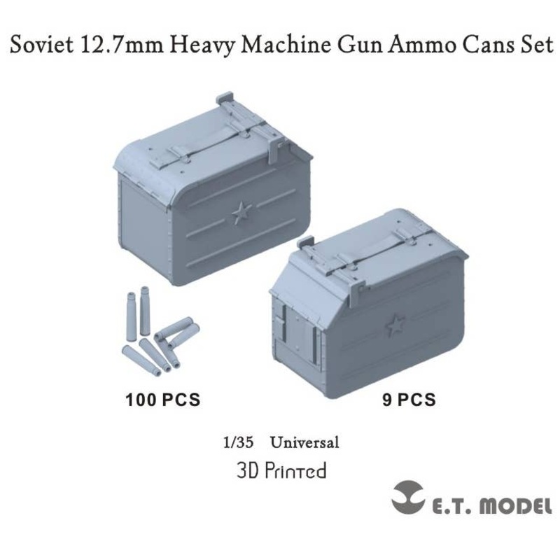 1/35 Soviet 12.7mm Heavy Machine Gun Ammo Box Set (Compatible with Each Company's Kit)
