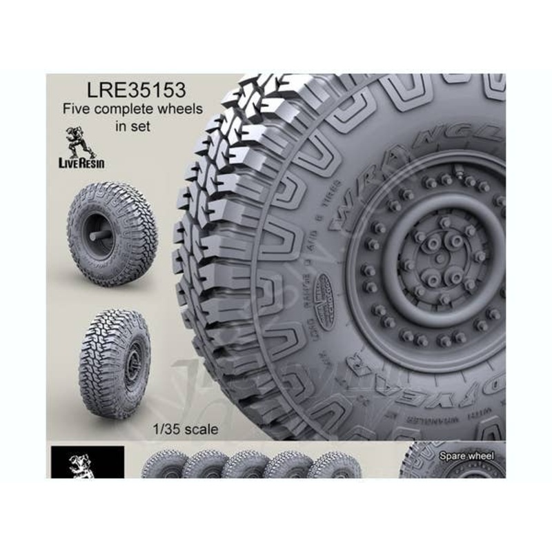 1/35 Wrangler/Good Year 37" MT/R Tire & Wheels Set (for all)