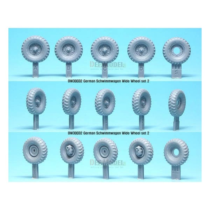1/35 WWII German Schwimmwagen Wide Wheel Set 2 DEKA (for Tamiya)