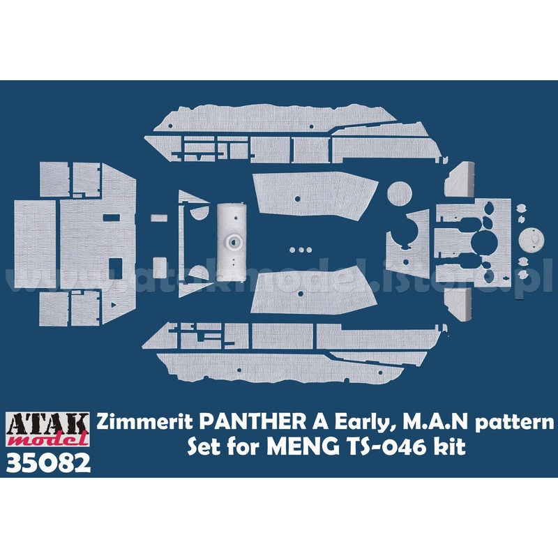 1/35 WWII Germany Panther A Type Early Type MAN Zimmerit Set (Meng Model TS-046)