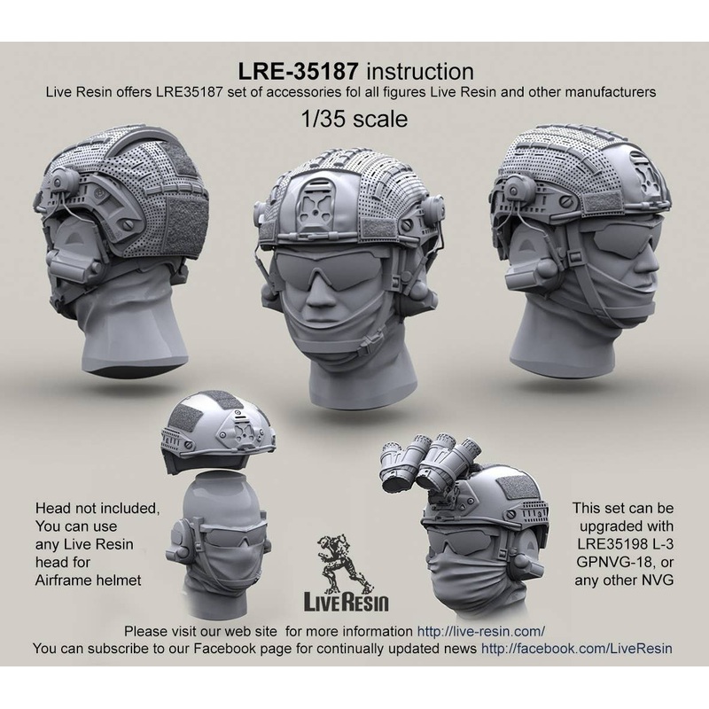 1/35 Airframe Helmets w/ Helmet Cover & Headset Rail Adaptor