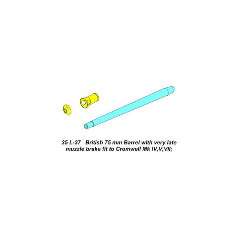 1/35 British 75mm Barrel w/Very Late Muzzle Brake (for Cromwell IV, V, VII)