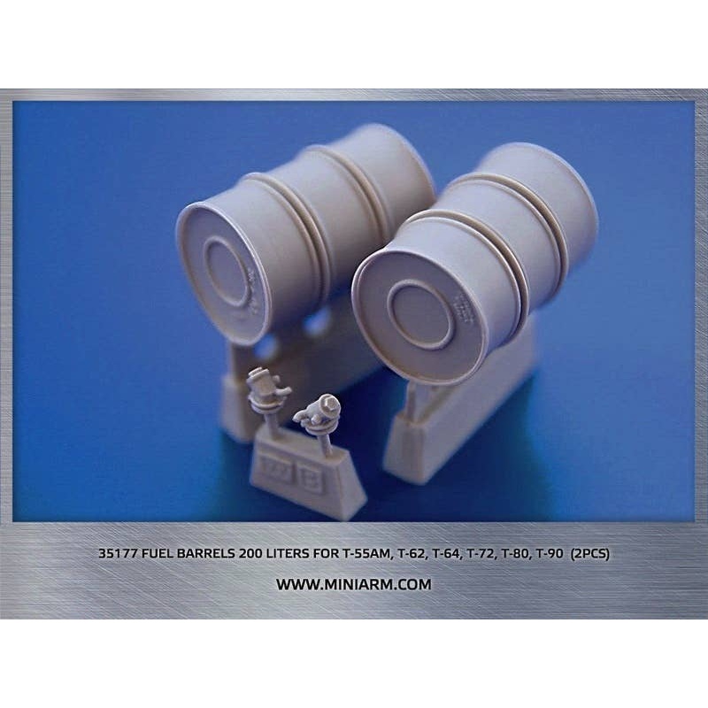 1/35 Fuel Barrels 200 Liters for T-55AM, T-62, T-64, T-72, T-80, T-90 (2pcs)