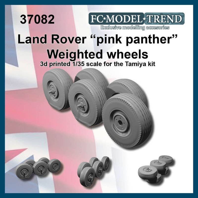 1/35 Modern British S.A.S. Land Rover Pink Panther Weight Deformable Tire Wheel Set (for Tamiya)