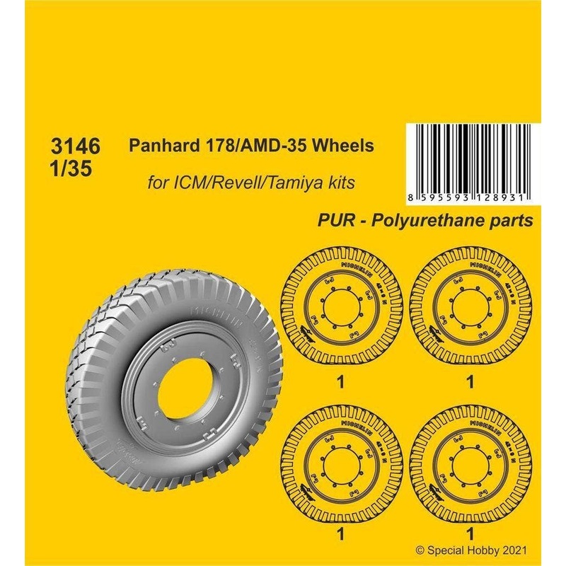 1/35 Panhard 178/AMD-35 Wheels for ICM