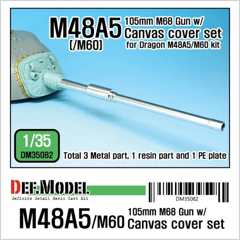 1/35 US M48A5/M60 M68 Main Gun w/Canvas Cover Set for Dragon