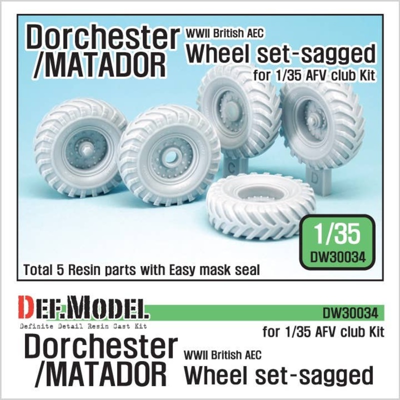 1/35 WWII British AEC Dochester-Matador Sagged Wheel Set (AFV Club)