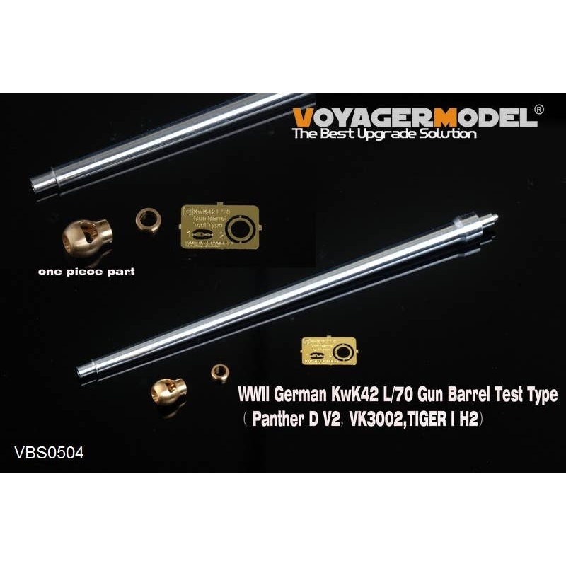 1/35 WWII German KwK42 L/70 Gun Barrel Test Type for Panther D V2 VK3000 Tiger