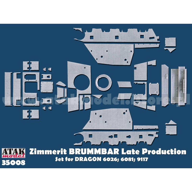 1/35 WWII Germany StuG IV Brummbar Zimmerit Set for Late Production Vehicle (for Dragon)