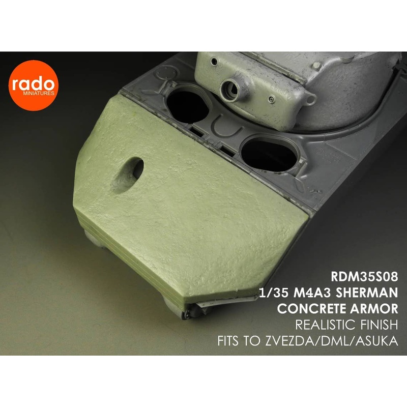 1/35 WWII US Concrete Armor Set for M4A3 Sherman Tank (for Zvezda / Dragon / Asuka Model)