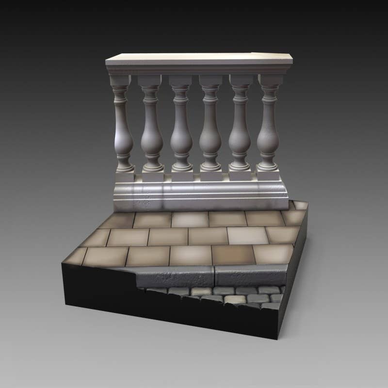 1/35 Base with columns cm 4x4
