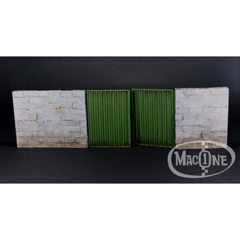 1/35 Concrete Wall Made Of Blocks With Gate Type A