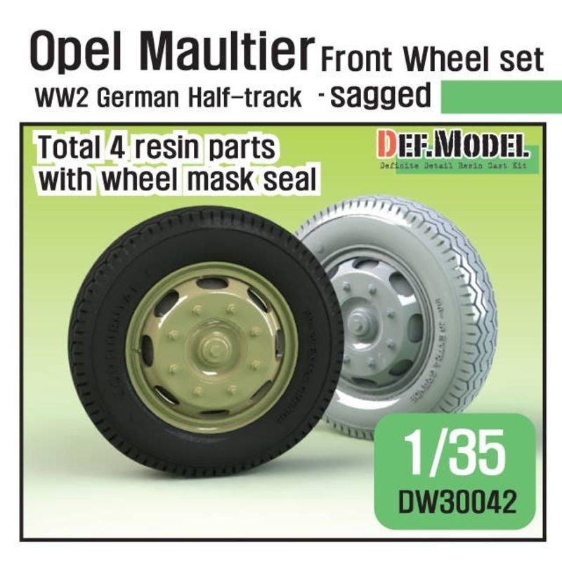 1/35 German Opel Maultier Half-Track Sagged Front Wheel Set (for Dragon/Italeri)